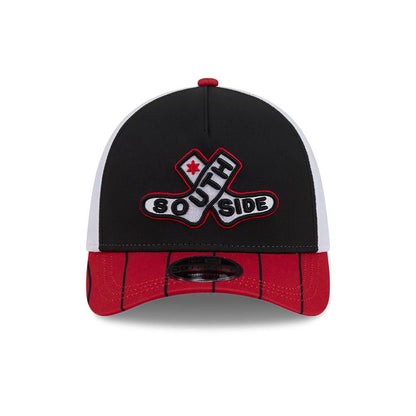 Pictured is this MLB City Connect Chicago White Sox 39THIRTY M-Crown A-Frame Stretch Fit cap in black. 3