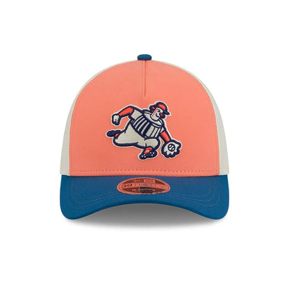 Pictured is this MLB City Connect Milwaukee Brewers 39THIRTY M-Crown A-Frame Stretch Fit cap in peach. 3