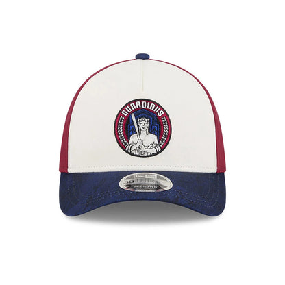Pictured is this MLB City Connect Cleveland Guardians 39THIRTY M-Crown A-Frame Stretch Fit cap in White. 3