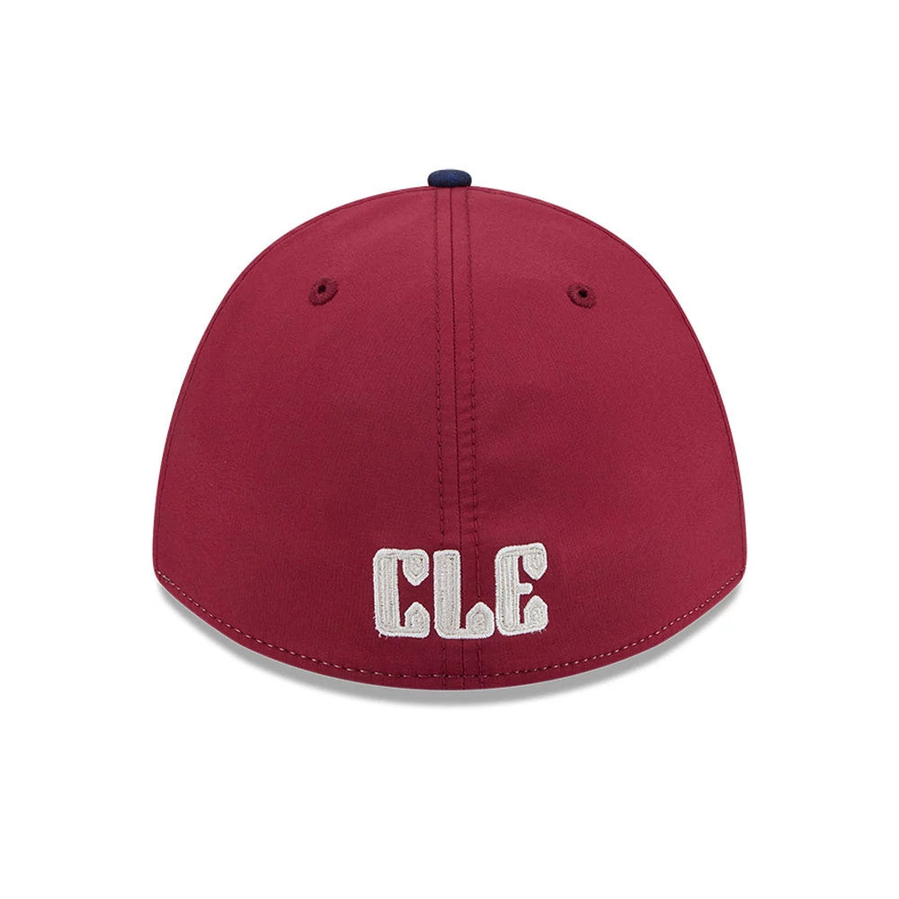 Pictured is this MLB City Connect Cleveland Guardians 39THIRTY M-Crown A-Frame Stretch Fit cap in White. 5