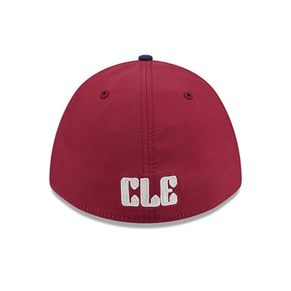 Pictured is this MLB City Connect Cleveland Guardians 39THIRTY M-Crown A-Frame Stretch Fit cap in White. 5