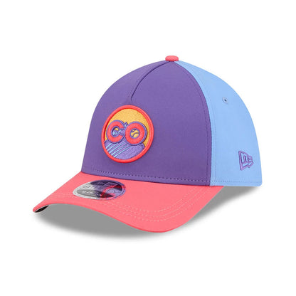 Pictured is this MLB City Connect Colorado Rockies 39THIRTY M-Crown A-Frame Stretch Fit cap in Purple. 4