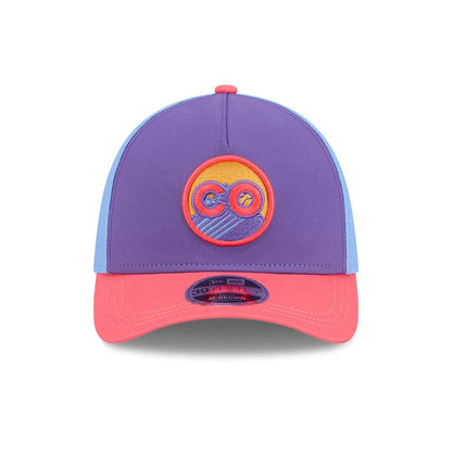 Pictured is this MLB City Connect Colorado Rockies 39THIRTY M-Crown A-Frame Stretch Fit cap in Purple. 3