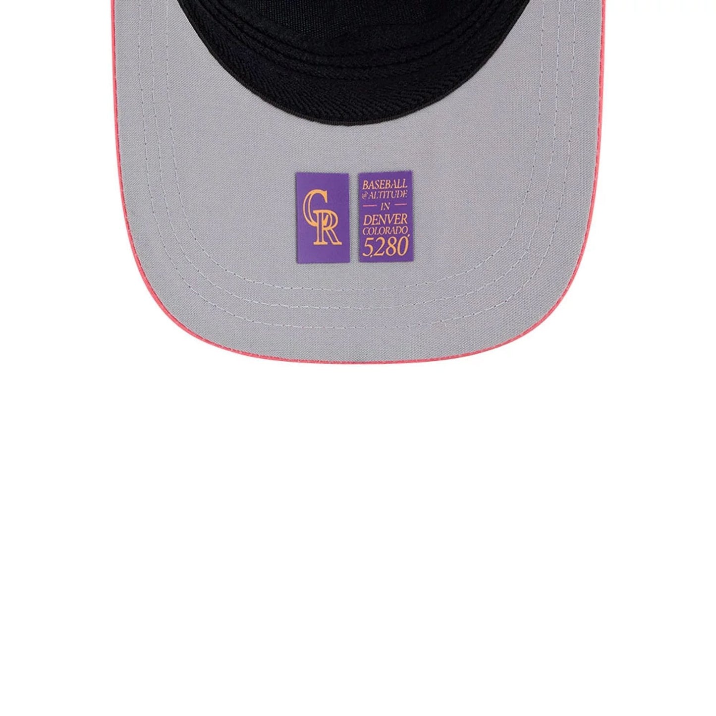 Pictured is this MLB City Connect Colorado Rockies 39THIRTY M-Crown A-Frame Stretch Fit cap in Purple. 2