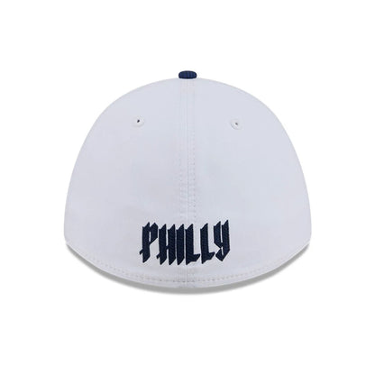 Pictured is this MLB City Connect Philadelphia Phillies 39THIRTY M-Crown A-Frame Stretch Fit cap in Blue. 5