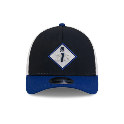 Pictured is this MLB City Connect Detroit Tigers 39THIRTY M-Crown A-Frame Stretch Fit cap in Navy. 3