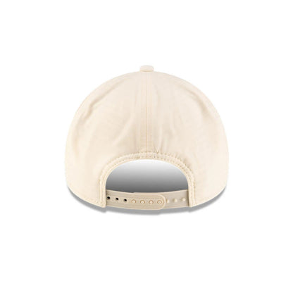 Pictured is this New Era 9FORTY Apex cap in light beige. 5