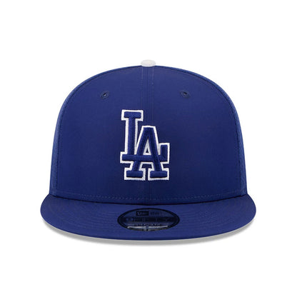Pictured is this MLB Batting Practice 2026 LA Dodgers 9FIFTY Snapback Adjustable cap in dark blue. 2