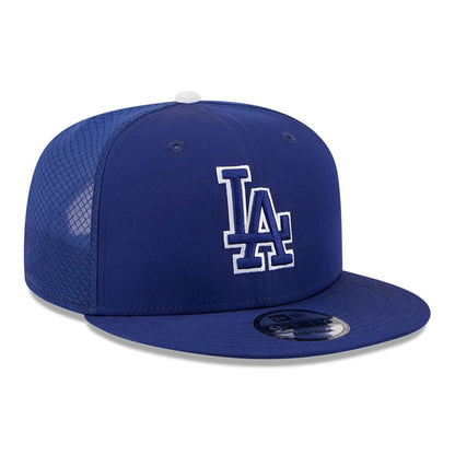 Pictured is this MLB Batting Practice 2026 LA Dodgers 9FIFTY Snapback Adjustable cap in dark blue. 3