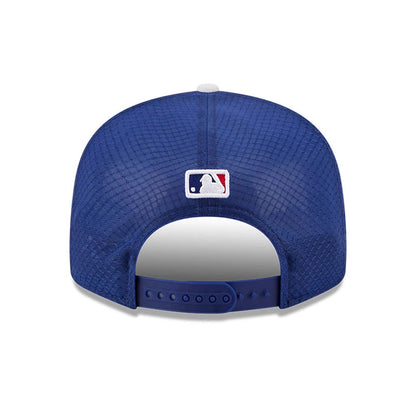 Pictured is this MLB Batting Practice 2026 LA Dodgers 9FIFTY Snapback Adjustable cap in dark blue. 5
