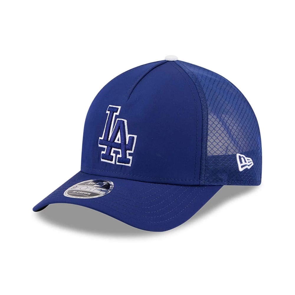 Pictured is this MLB Batting Practice 2026 LA Dodgers 9FORTY M-Crown A-Frame Adjustable cap in dark blue. 1