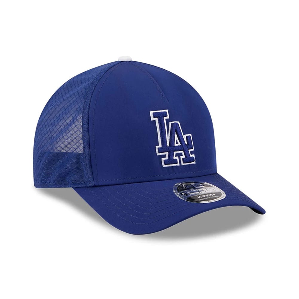 Pictured is this MLB Batting Practice 2026 LA Dodgers 9FORTY M-Crown A-Frame Adjustable cap in dark blue. 3