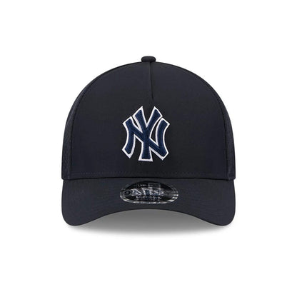 Pictured is this MLB Batting Practice 2026 New York Yankees 9FORTY M-Crown A-Frame Adjustable cap in navy. 2