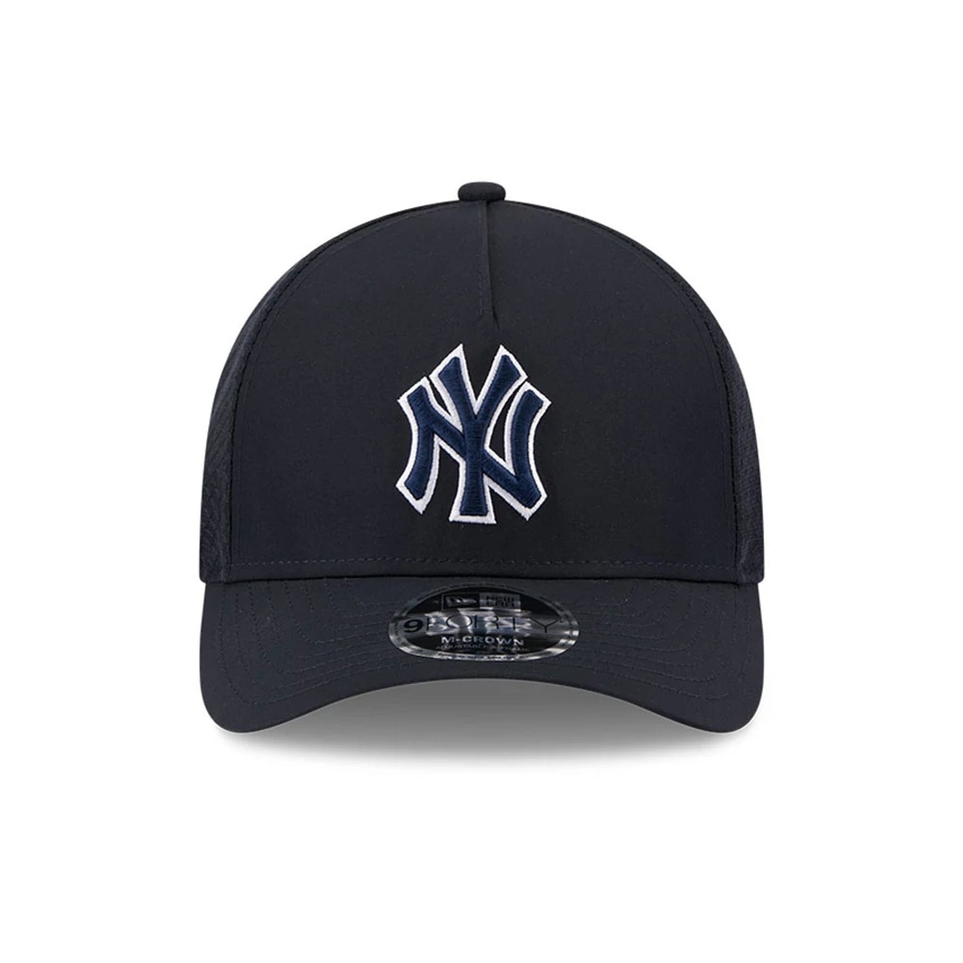 Pictured is this MLB Batting Practice 2026 New York Yankees 9FORTY M-Crown A-Frame Adjustable cap in navy. 2