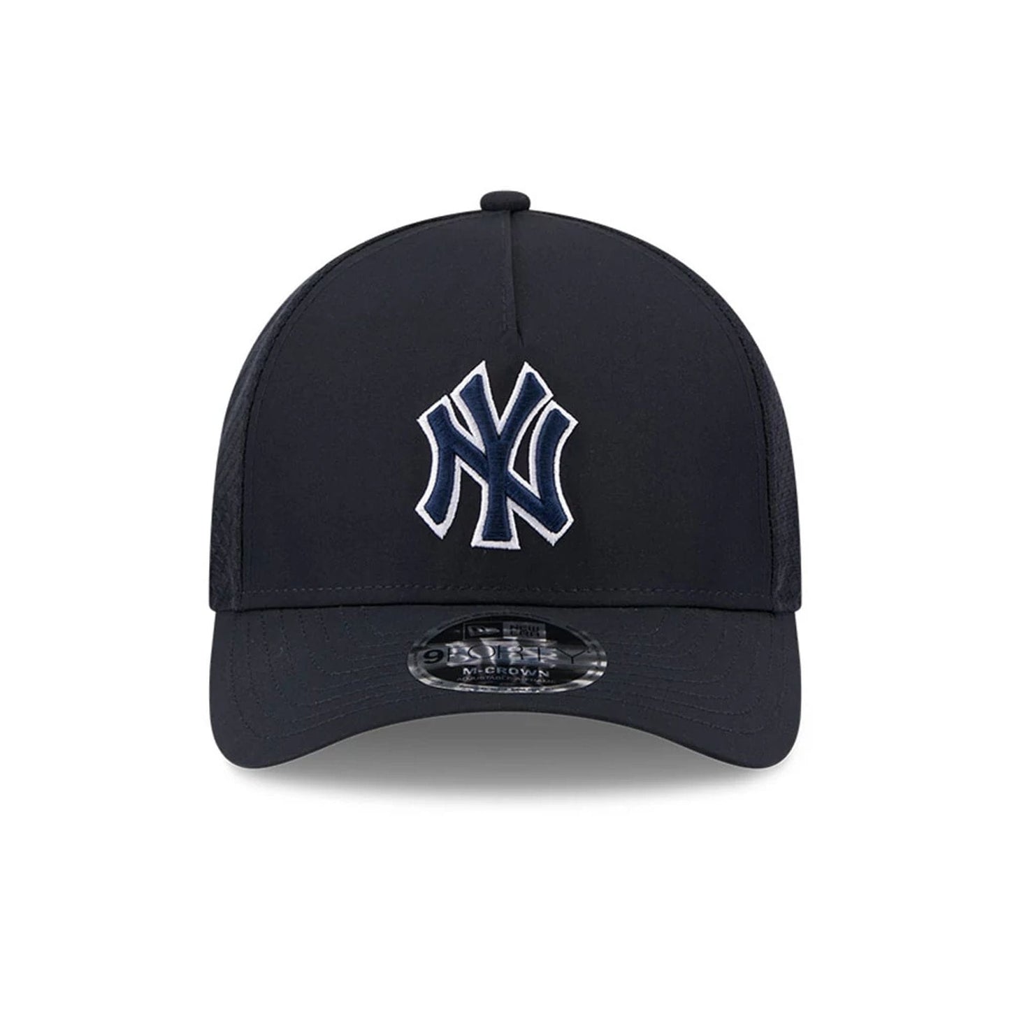 Pictured is this MLB Batting Practice 2026 New York Yankees 9FORTY M-Crown A-Frame Adjustable cap in navy. 2