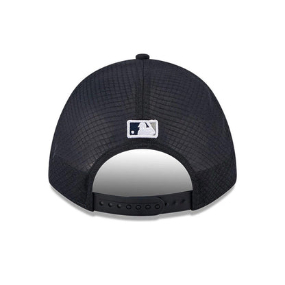 Pictured is this MLB Batting Practice 2026 New York Yankees 9FORTY M-Crown A-Frame Adjustable cap in navy. 4