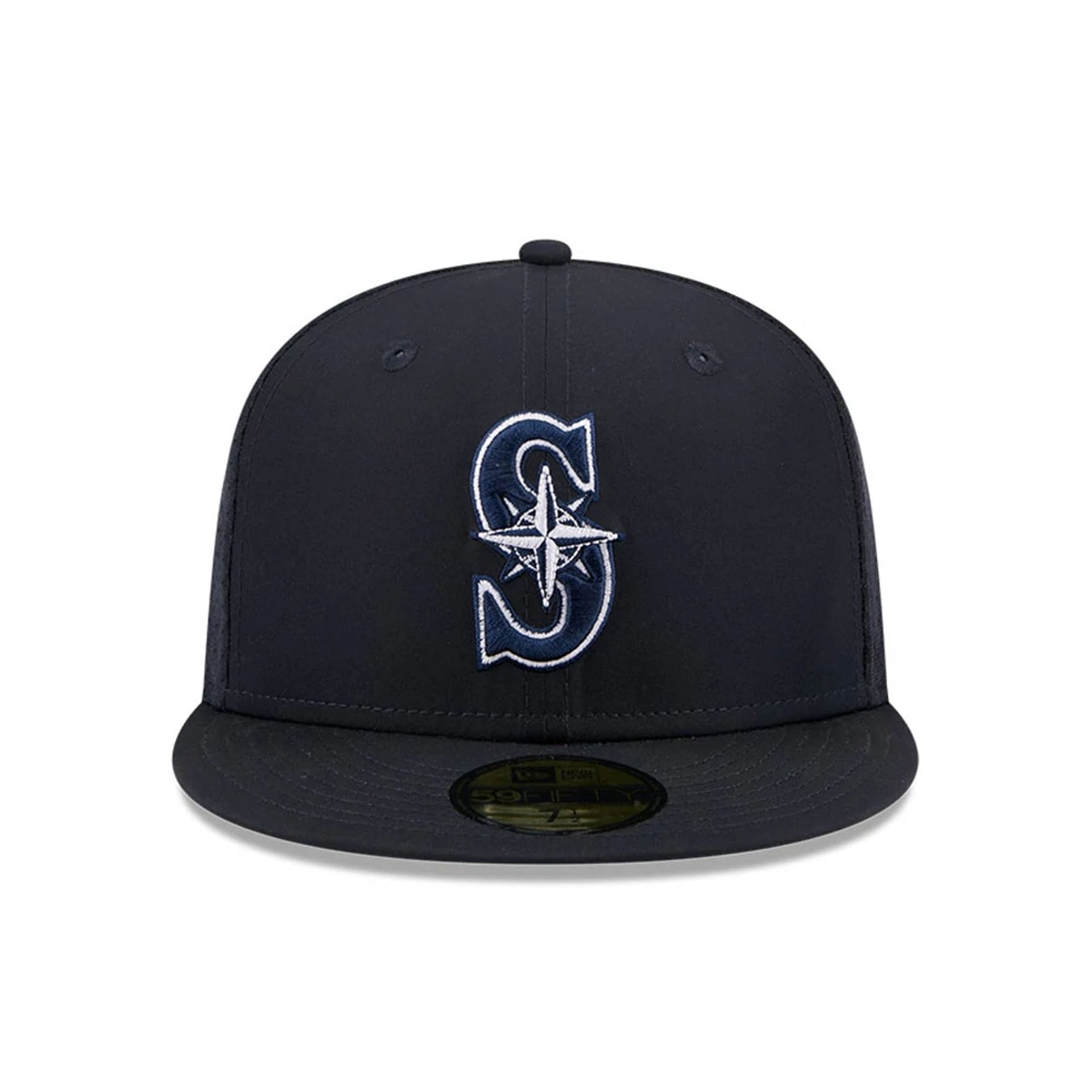 Pictured is this MLB Batting Practice 2026 Seattle Mariners 59FIFTY Fitted cap in navy. 2