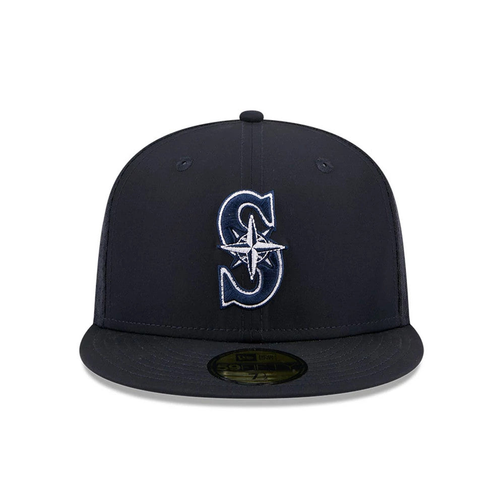 Pictured is this MLB Batting Practice 2026 Seattle Mariners 59FIFTY Fitted cap in navy. 2