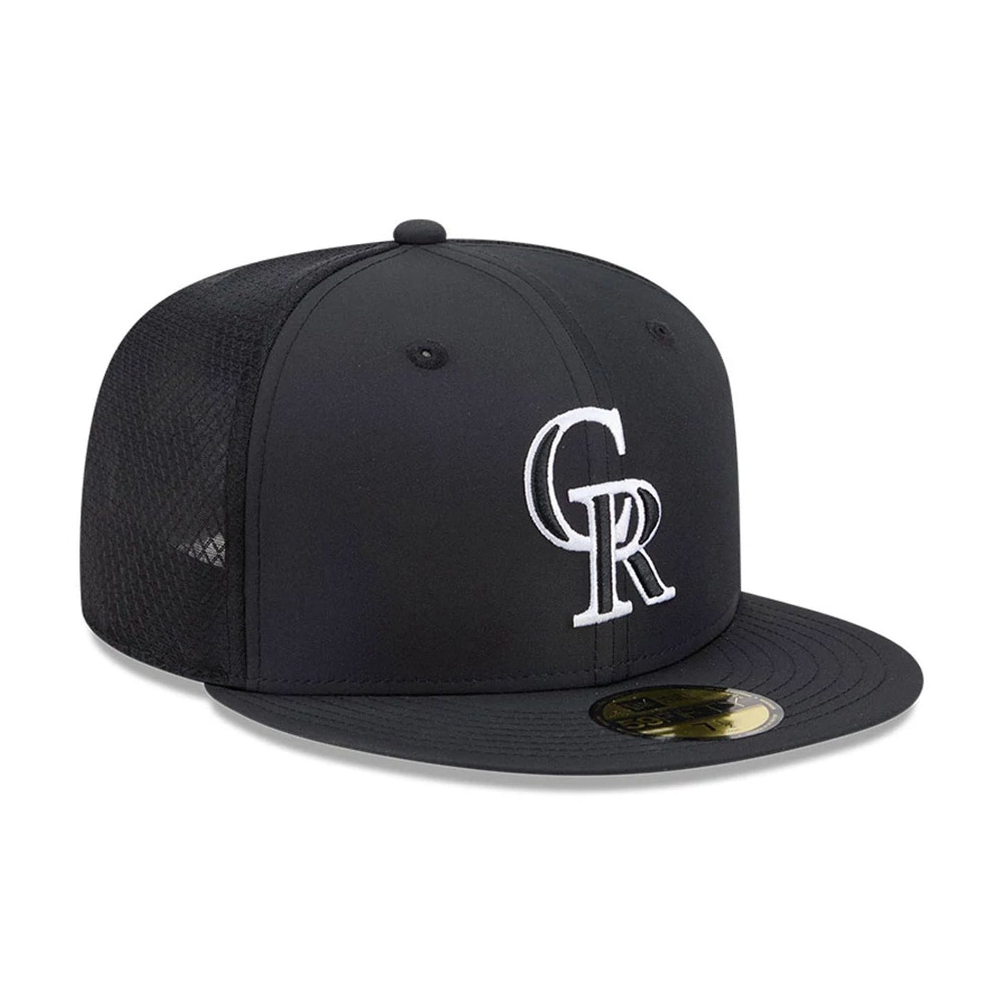 Pictured is this MLB Batting Practice 2026 Colorado Rockies 59FIFTY Fitted cap in black. 3
