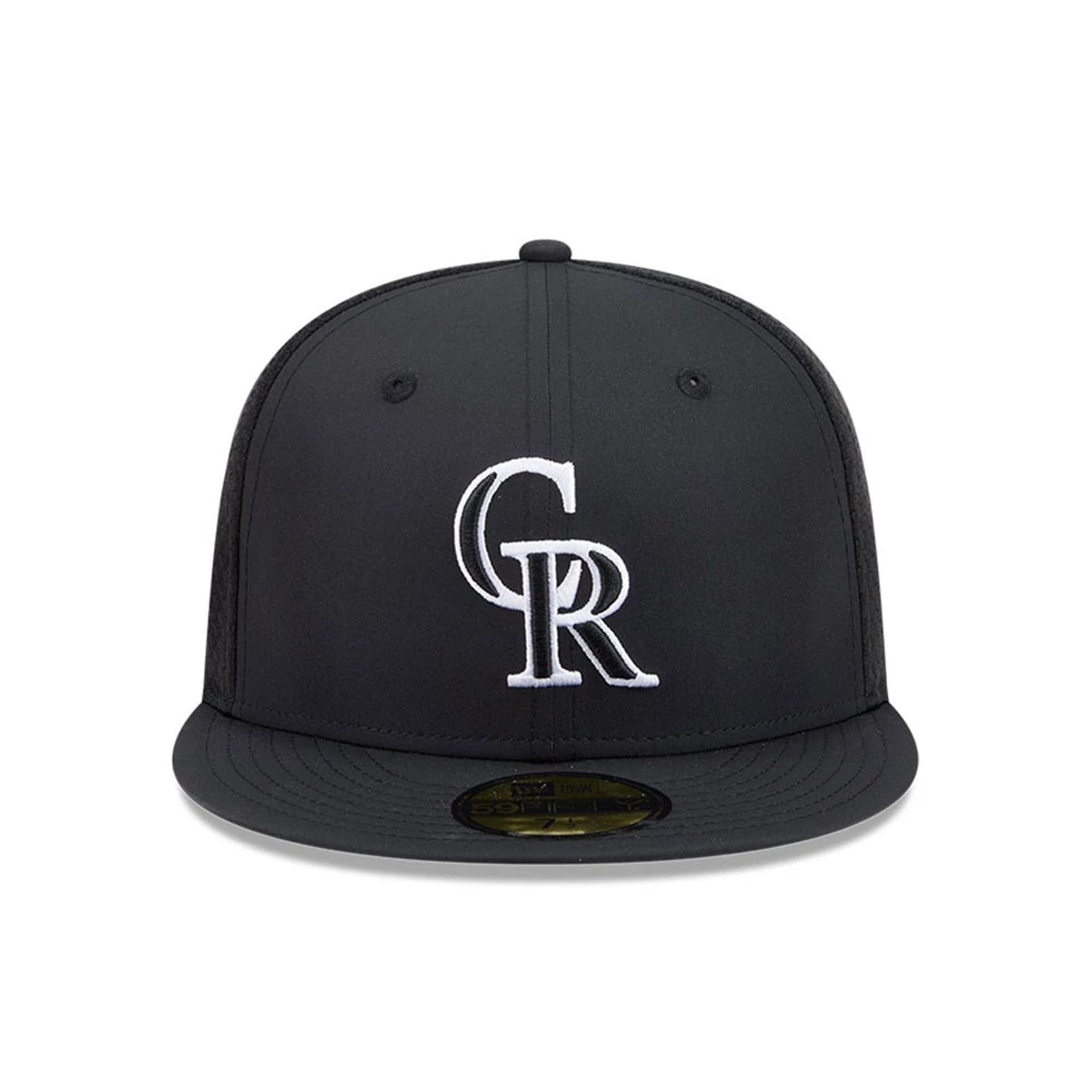 Pictured is this MLB Batting Practice 2026 Colorado Rockies 59FIFTY Fitted cap in black. 2