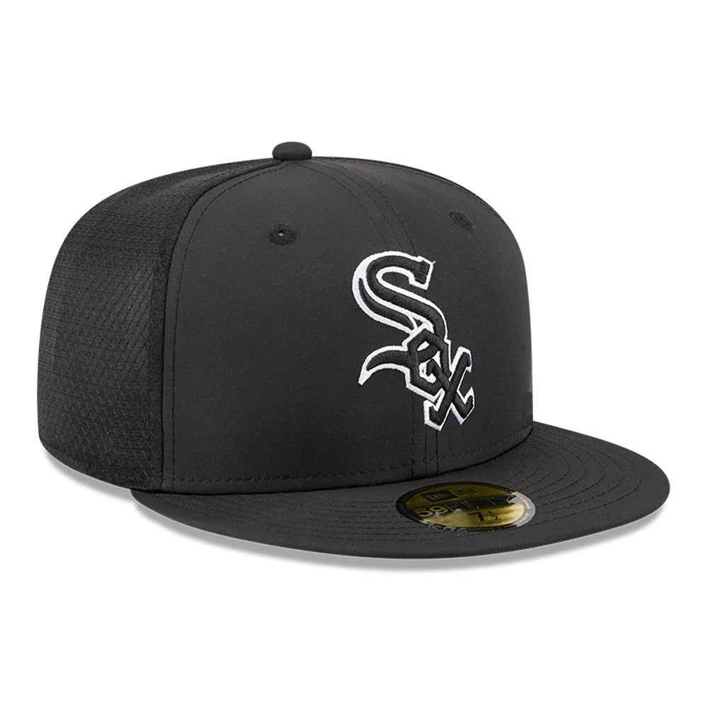 Pictured is this MLB Batting Practice 2026 Chicago White Sox 59FIFTY Fitted cap in black. 3