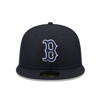 Pictured is this MLB Batting Practice 2026 Boston Red Sox 59FIFTY Fitted cap in navy. 2