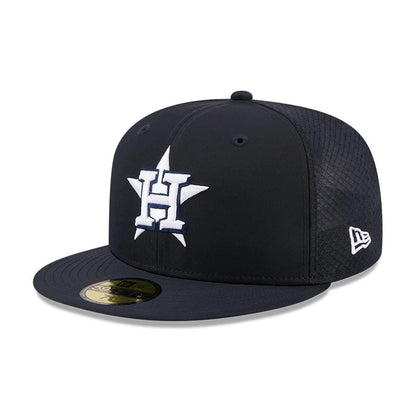 Pictured is this MLB Batting Practice 2026 Houston Astros 59FIFTY Fitted cap in navy. 1