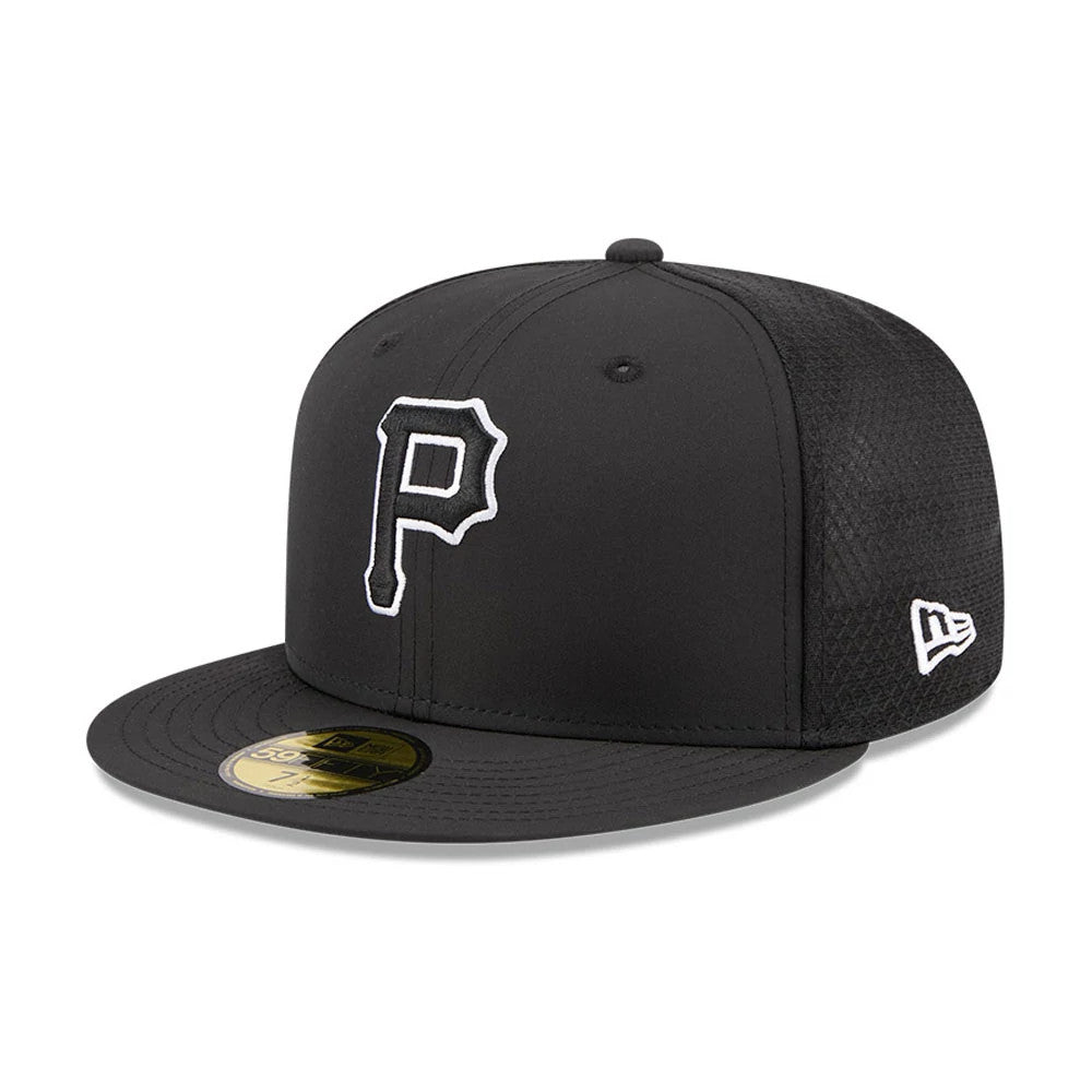 Pictured is this MLB Batting Practice 2026 Pittsburgh Pirates 59FIFTY Fitted cap in black. 1