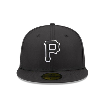 Pictured is this MLB Batting Practice 2026 Pittsburgh Pirates 59FIFTY Fitted cap in black. 2