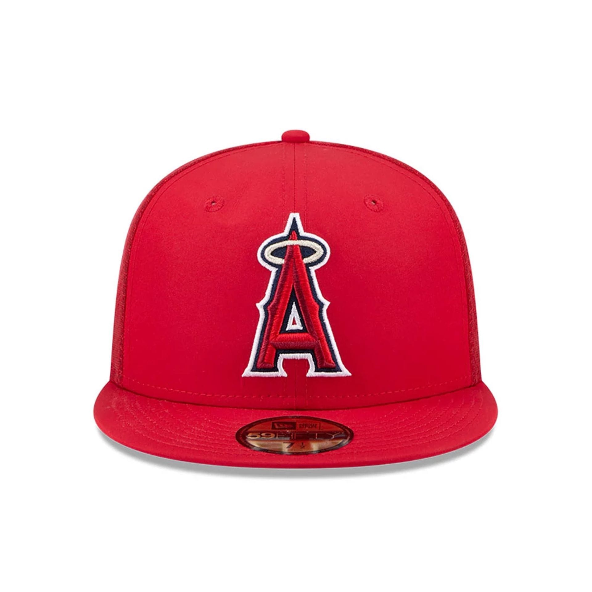Pictured is this MLB Batting Practice 2026 LA Angels 59FIFTY Fitted cap in red. 2
