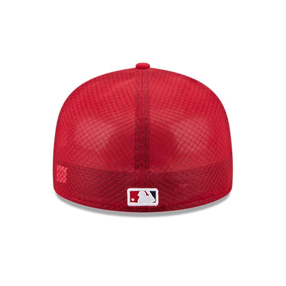 Pictured is this MLB Batting Practice 2026 LA Angels 59FIFTY Fitted cap in red. 4