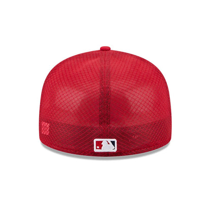 Pictured is this MLB Batting Practice 2026 LA Angels 59FIFTY Fitted cap in red. 4