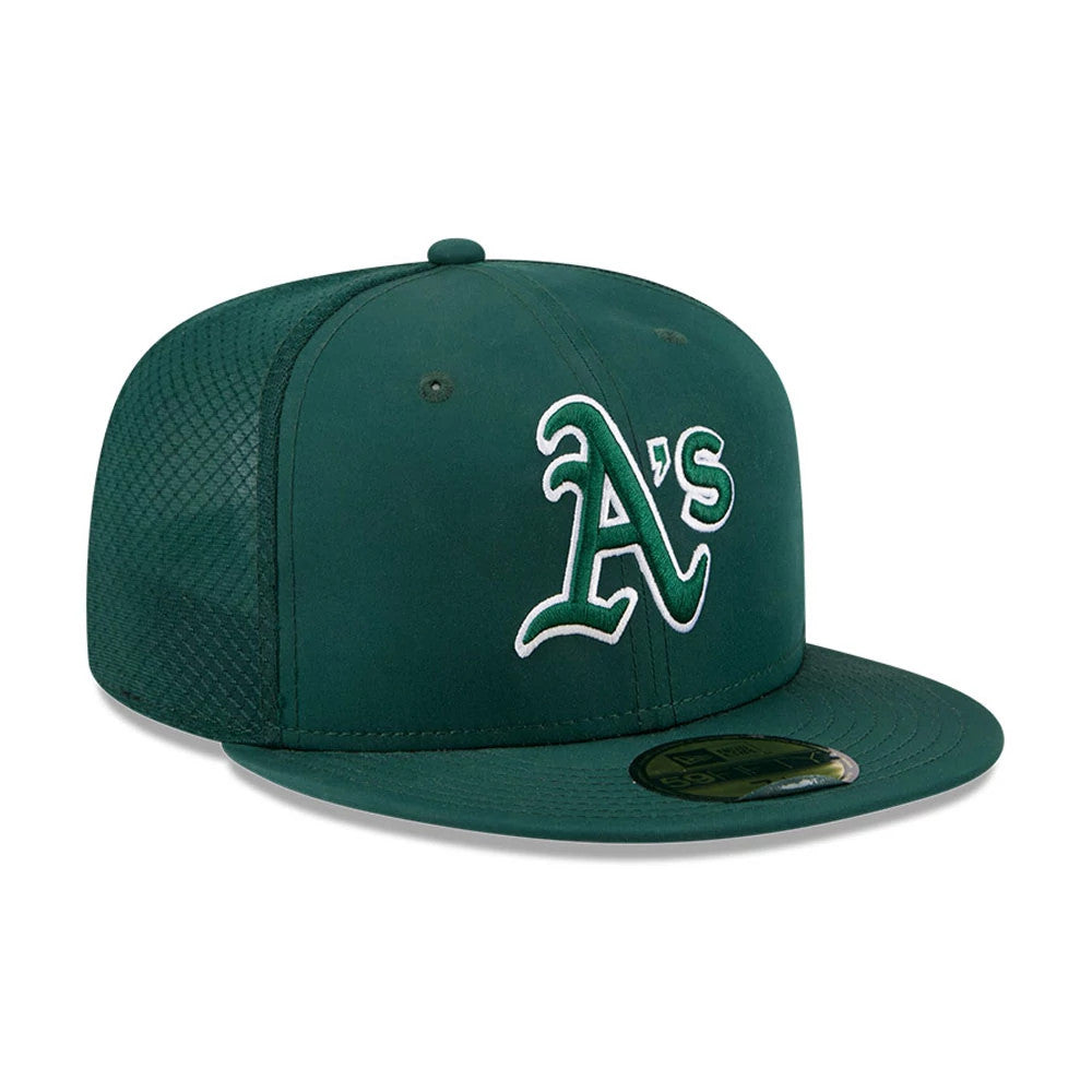 Pictured is this MLB Batting Practice 2026 Athletics 59FIFTY Fitted cap in dark green. 3