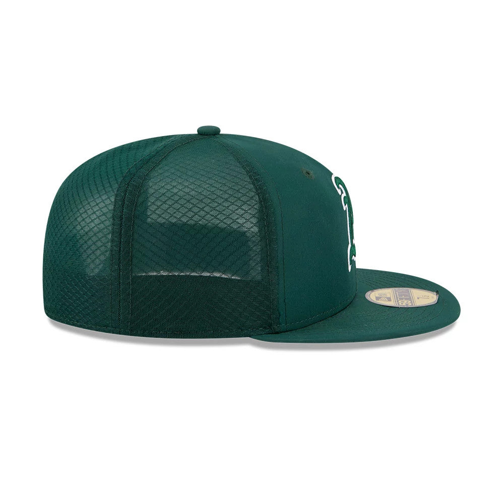 Pictured is this MLB Batting Practice 2026 Athletics 59FIFTY Fitted cap in dark green. 6