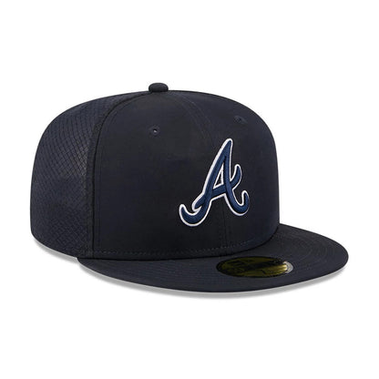Pictured is this MLB Batting Practice 2026 Atlanta Braves 59FIFTY Fitted cap in navy. 3