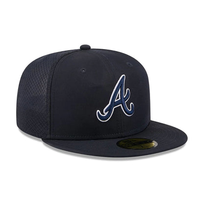 Pictured is this MLB Batting Practice 2026 Atlanta Braves 59FIFTY Fitted cap in navy. 3
