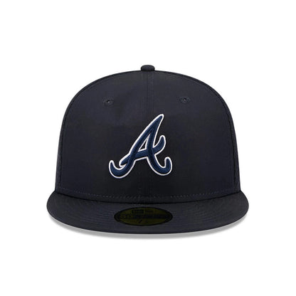 Pictured is this MLB Batting Practice 2026 Atlanta Braves 59FIFTY Fitted cap in navy. 2