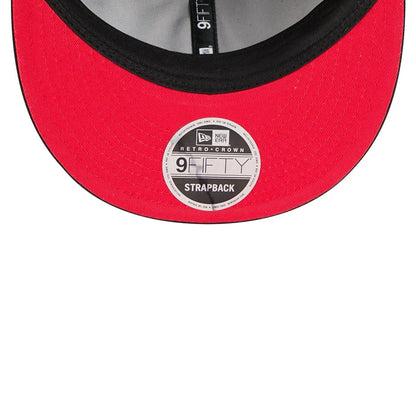 Pictured is this NBA Chenille Woven Chicago Bulls Retro Crown 9FIFTY cap in black. 3