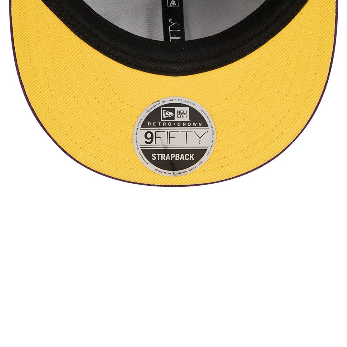 Pictured is this NBA Chenille Woven LA Lakers Retro Crown 9FIFTY cap in purple. 3