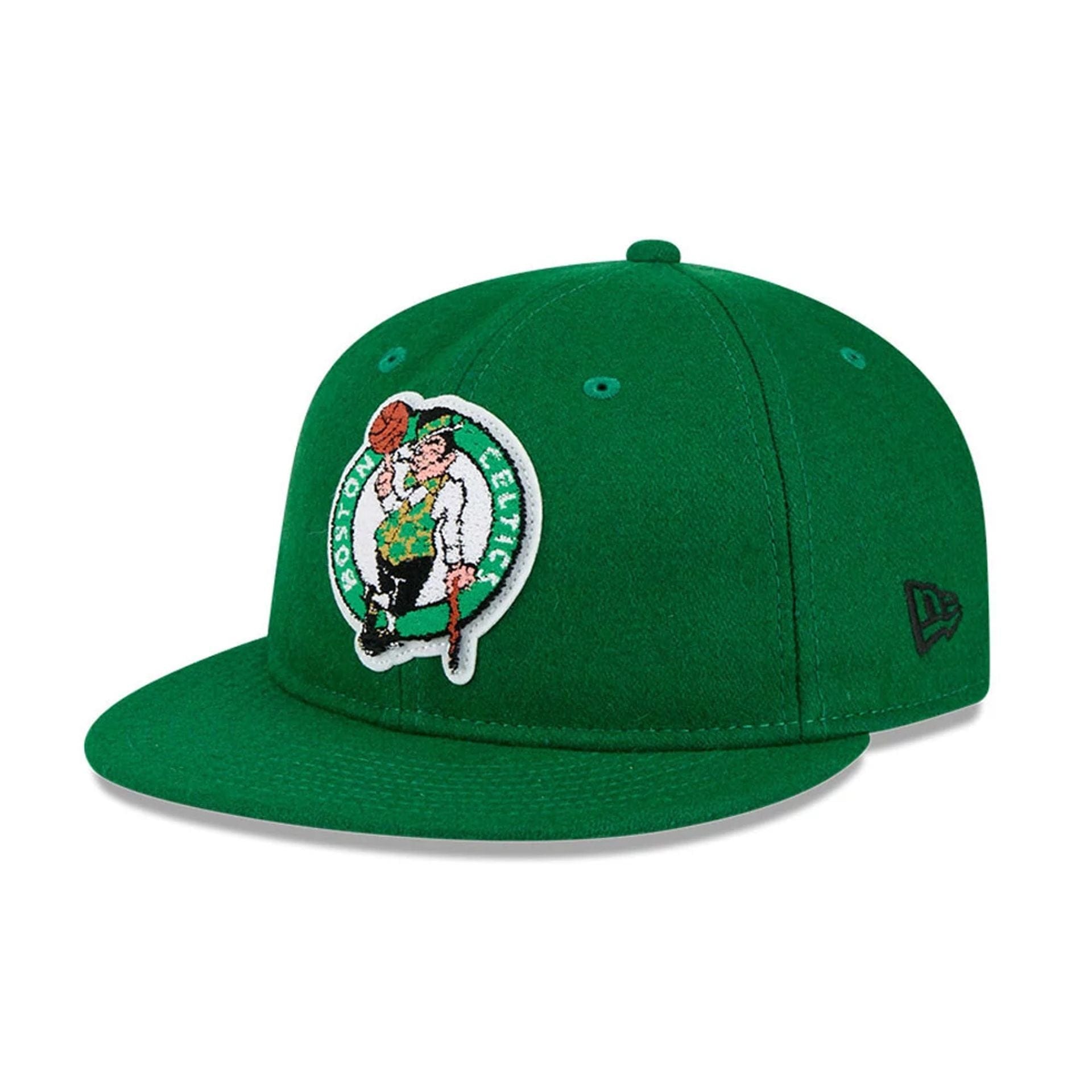 Pictured is this NBA Chenille Woven Boston Celtics Retro Crown 9FIFTY cap in green. 5
