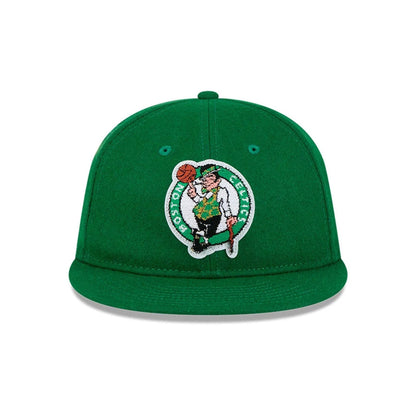 Pictured is this NBA Chenille Woven Boston Celtics Retro Crown 9FIFTY cap in green. 4