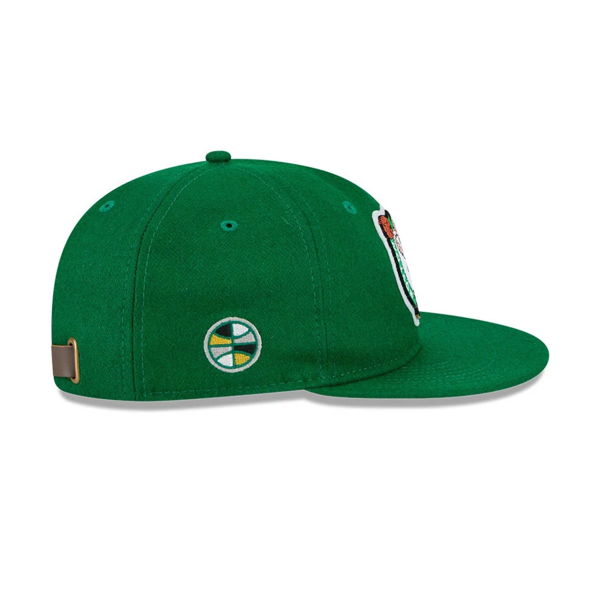 Pictured is this NBA Chenille Woven Boston Celtics Retro Crown 9FIFTY cap in green. 6