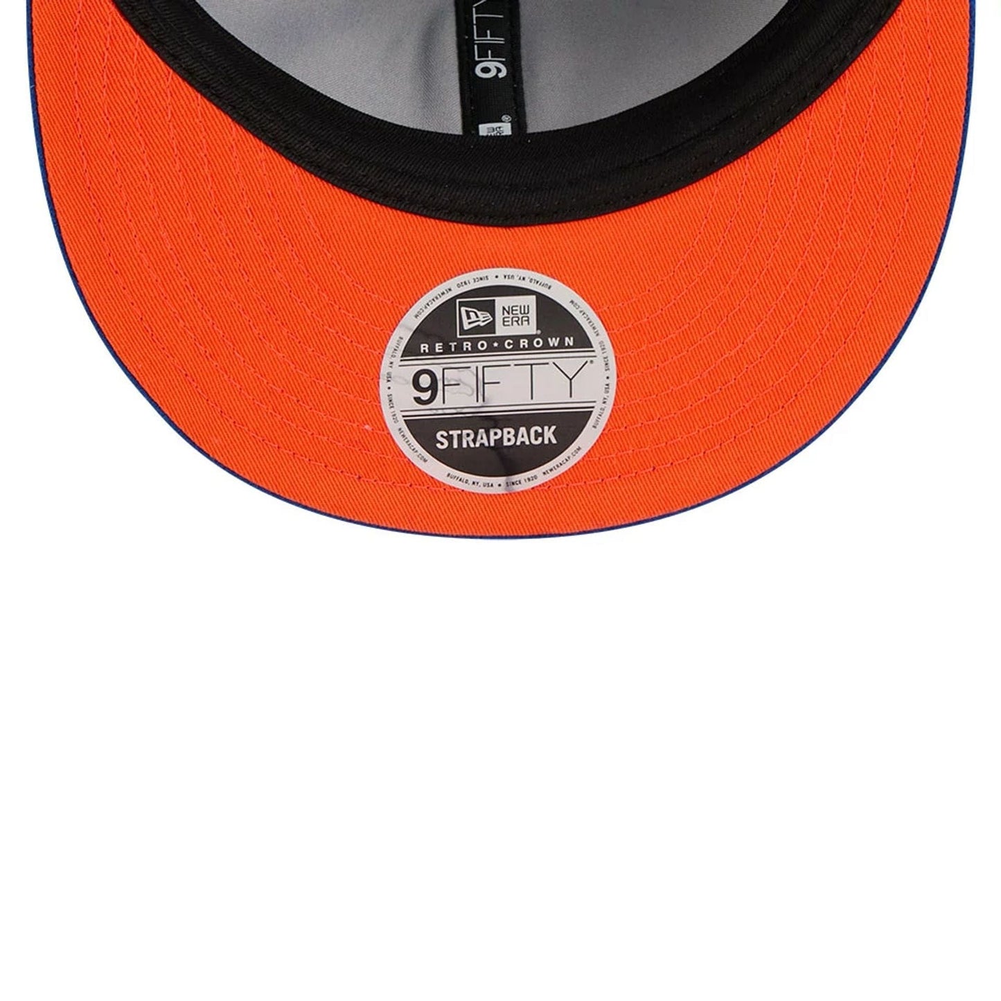 Pictured is this NBA Chenille Woven Oklahoma City Thunder Retro Crown 9FIFTY cap in blue. 3