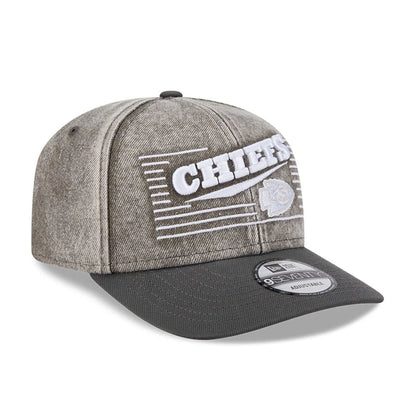 Pictured is this NFL Washed Denim Kansas City Chiefs 9SEVENTY Stretch Snap cap in dark grey. 3