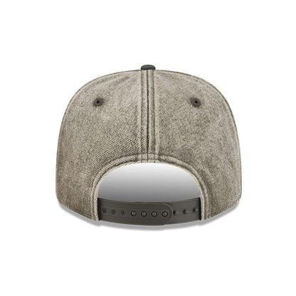 Pictured is this NFL Washed Denim Las Vegas Raiders 9SEVENTY Stretch Snap cap in dark grey. 6