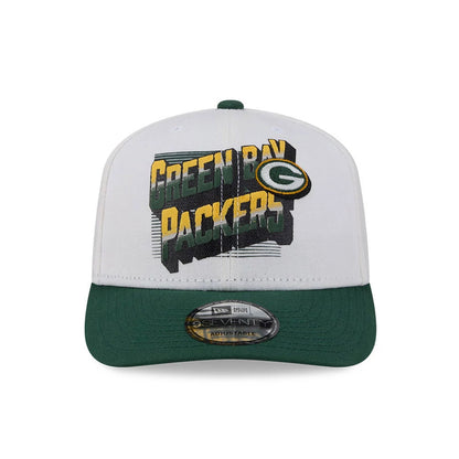 Pictured is this NFL Duck Cloth Green Bay Packers 9SEVENTY Stretch Snap cap in white. 3