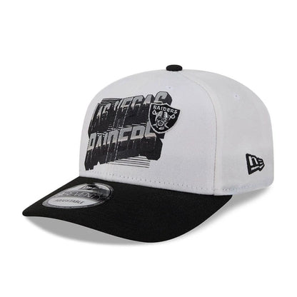 Pictured is this NFL Duck Cloth Las Vegas Raiders 9SEVENTY Stretch Snap cap in white. 1