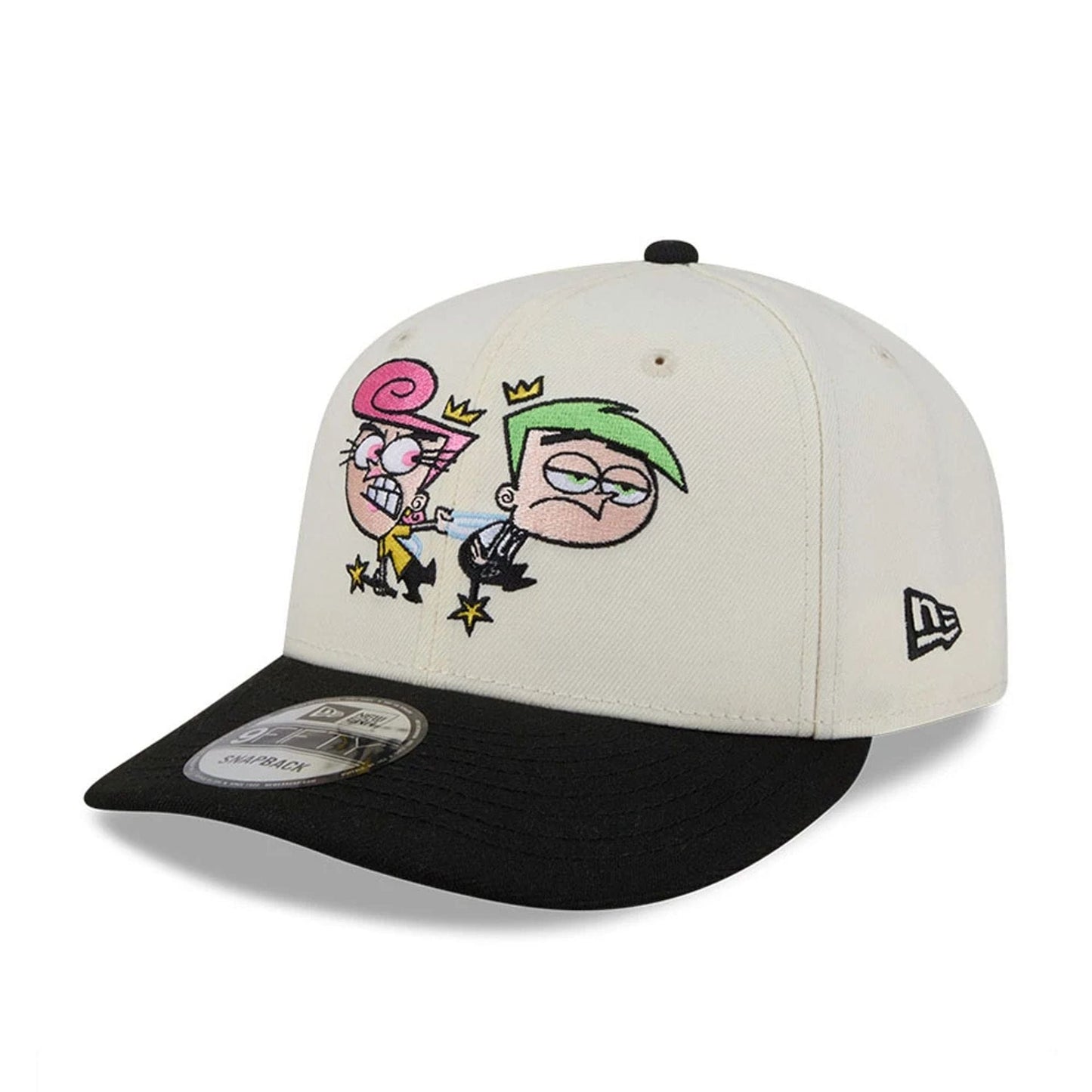 Pictured is this Nickelodeon Fairly Oddparents Is Today Over Yet 9FIFTY Snapback cap in white. 4