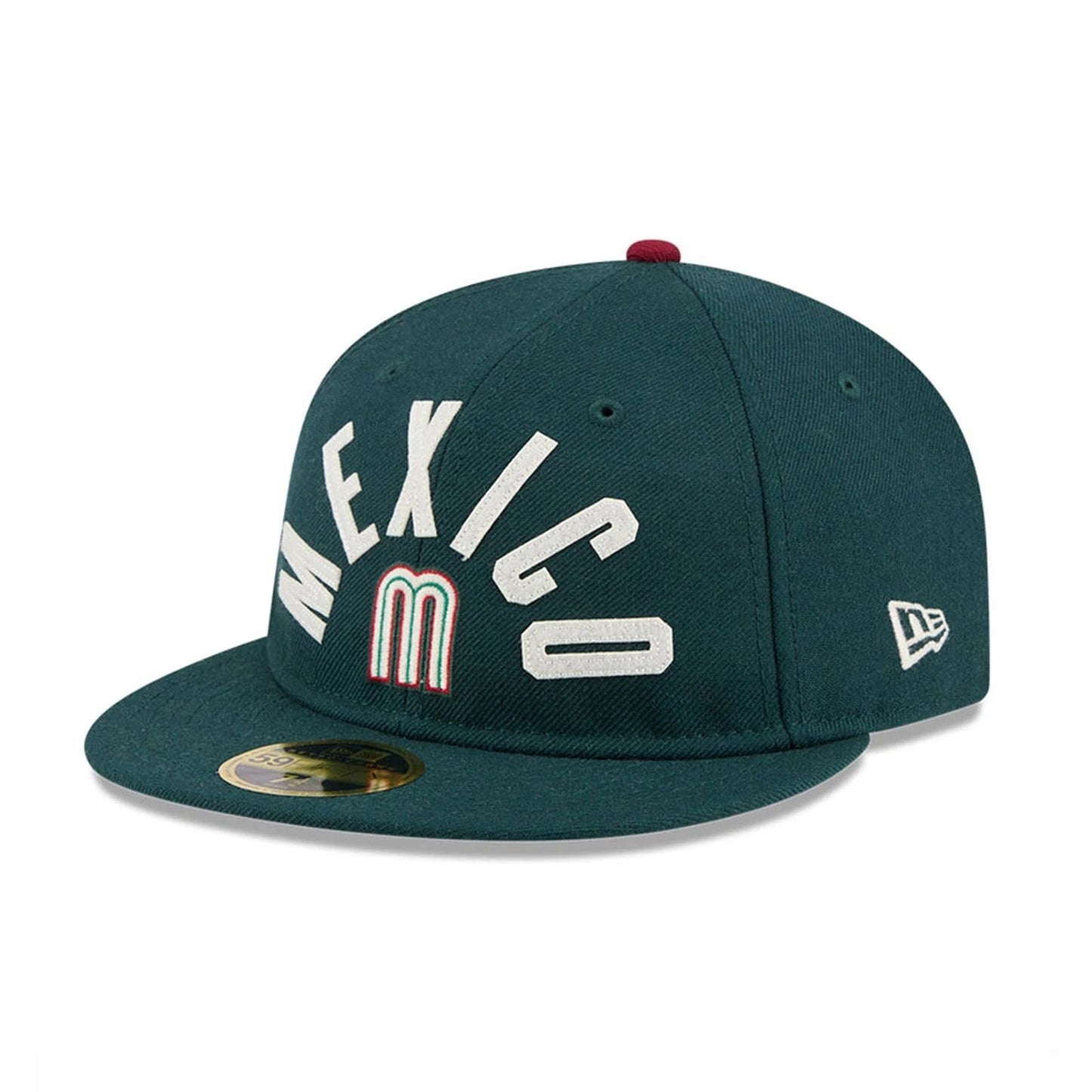 Pictured is this WBC Classical Script Mexico Retro Crown 59FIFTY Fitted cap in Dark Green. 4