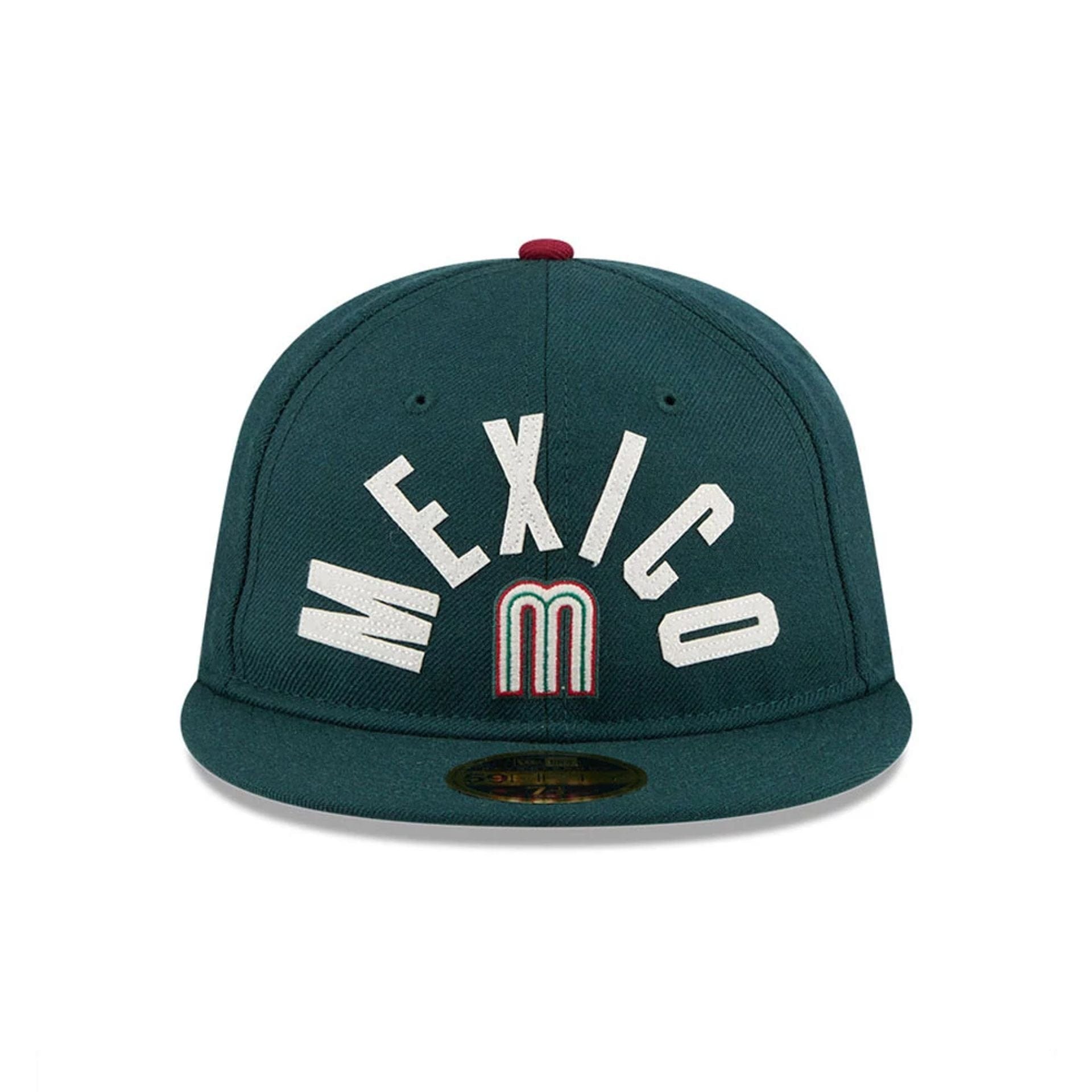 Pictured is this WBC Classical Script Mexico Retro Crown 59FIFTY Fitted cap in Dark Green. 3